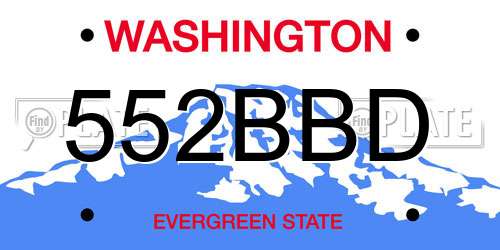 552BBD Washington License Plate