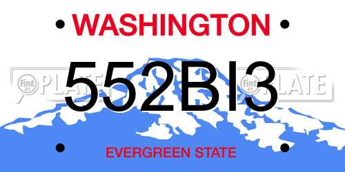 552BI3 Washington License Plate