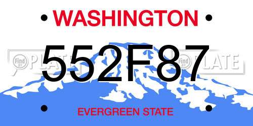 552F87 Washington License Plate