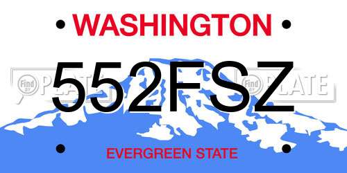 552FSZ Washington License Plate