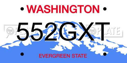 552GXT Washington License Plate