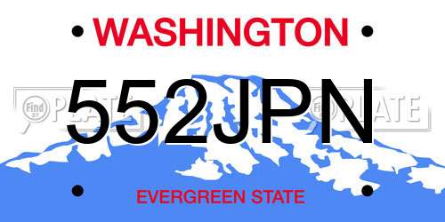 552JPN Washington License Plate