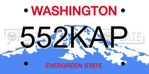 552KAP Washington License Plate