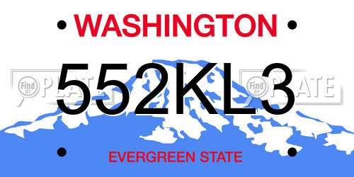 552KL3 Washington License Plate