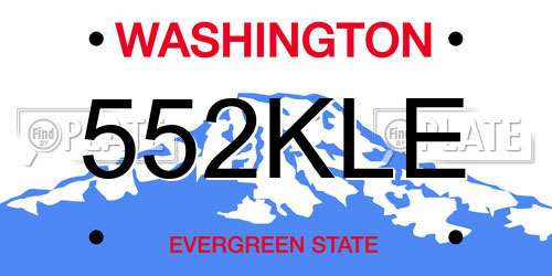 552KLE Washington License Plate
