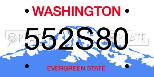 552S80 Washington License Plate