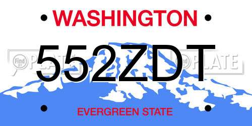 552ZDT Washington License Plate