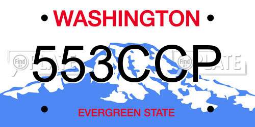 553CCP Washington License Plate
