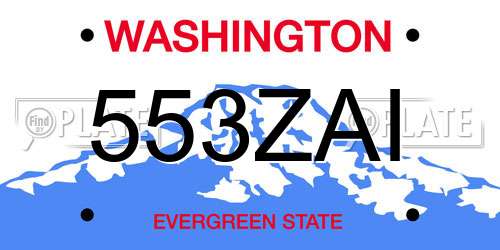 553ZAI Washington License Plate