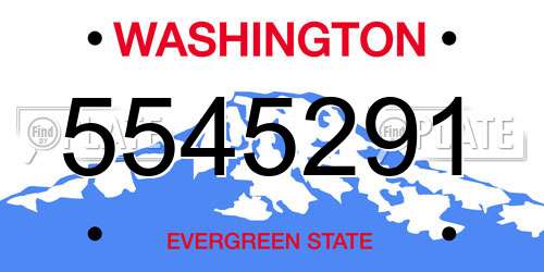 5545291 Washington License Plate