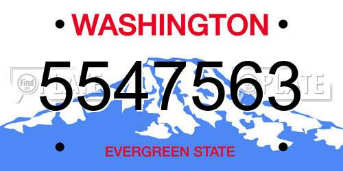 5547563 Washington License Plate