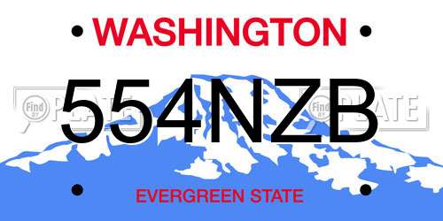 554NZB Washington License Plate