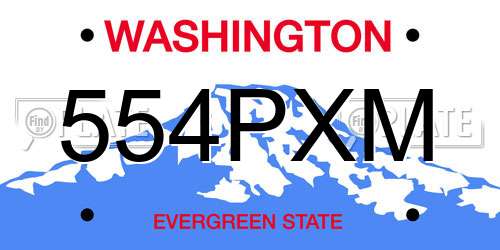 554PXM Washington License Plate