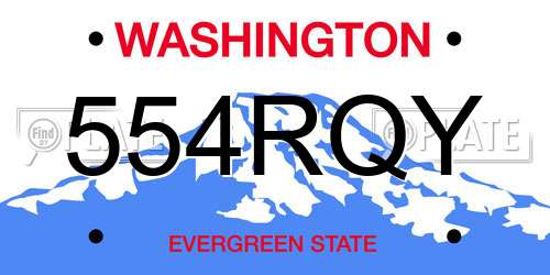 554RQY Washington License Plate