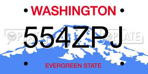 554ZPJ Washington License Plate