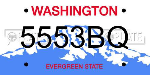 5553BQ Washington License Plate