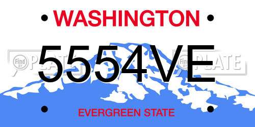 5554VE Washington License Plate