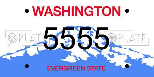 5555 Washington License Plate