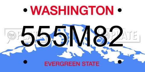 555M82 Washington License Plate
