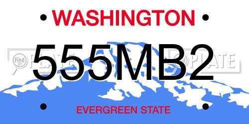 555MB2 Washington License Plate