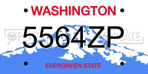 5564ZP Washington License Plate