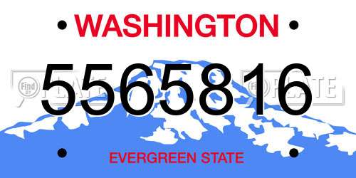 5565816 Washington License Plate
