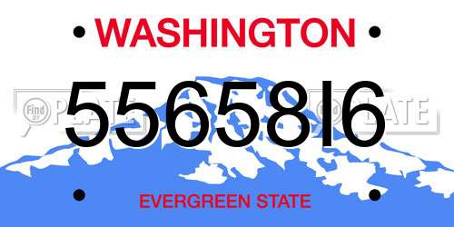 55658I6 Washington License Plate