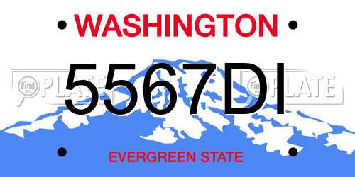 5567DI Washington License Plate