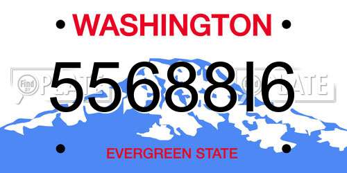 55688I6 Washington License Plate