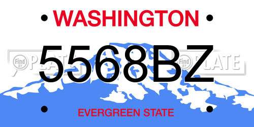 5568BZ Washington License Plate