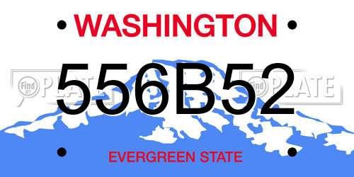556B52 Washington License Plate