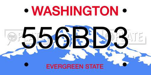556BD3 Washington License Plate