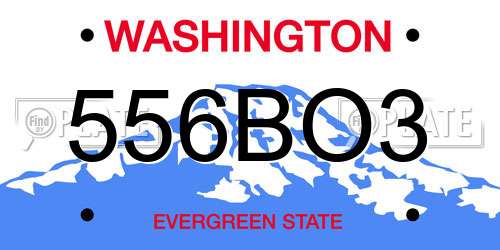 556BO3 Washington License Plate