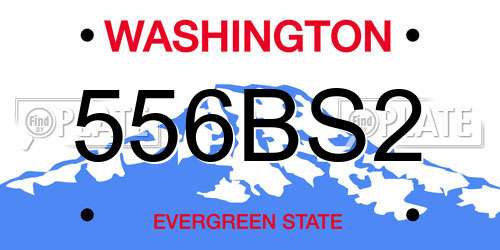 556BS2 Washington License Plate