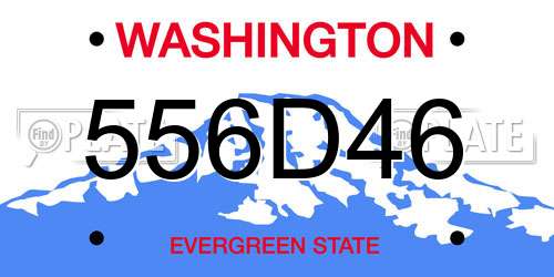 556D46 Washington License Plate