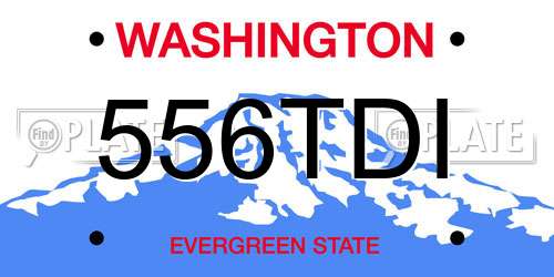 556TDI Washington License Plate
