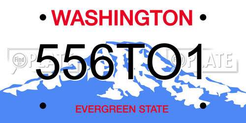 556TO1 Washington License Plate