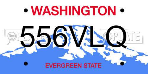 556VLQ Washington License Plate