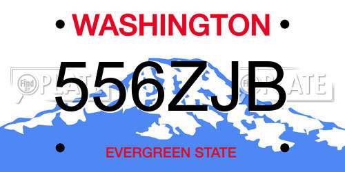 556ZJB Washington License Plate