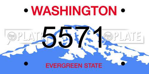 5571 Washington License Plate