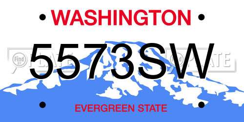 5573SW Washington License Plate