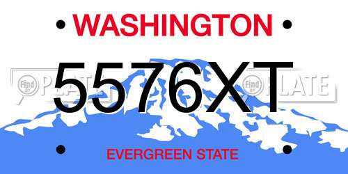 5576XT Washington License Plate