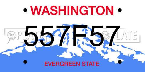 557F57 Washington License Plate