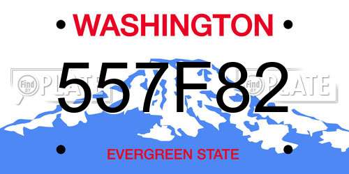 557F82 Washington License Plate