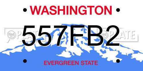 557FB2 Washington License Plate
