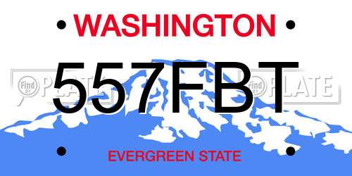 557FBT Washington License Plate