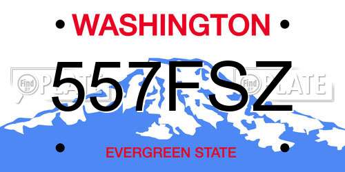 557FSZ Washington License Plate