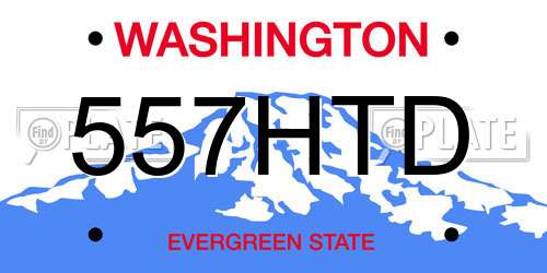 557HTD Washington License Plate