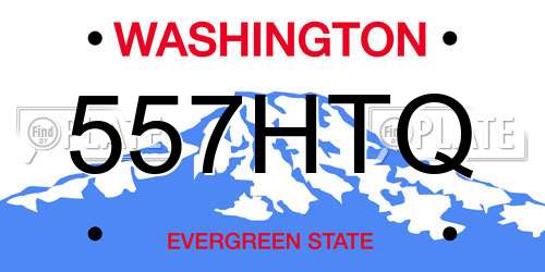 557HTQ Washington License Plate