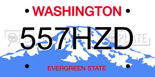 557HZD Washington License Plate